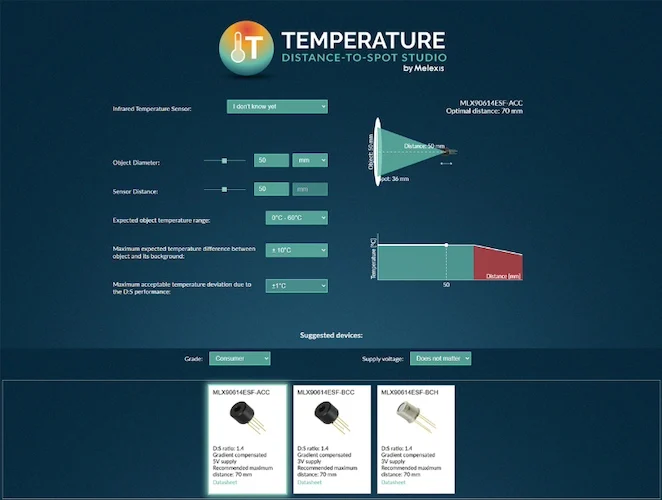 The Distance-to-Spot Studio user interface