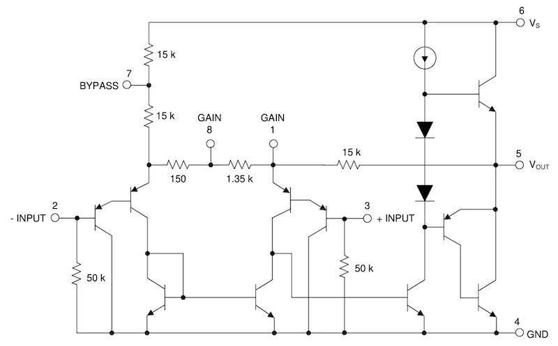 Schematic of the&nbsp;LM386